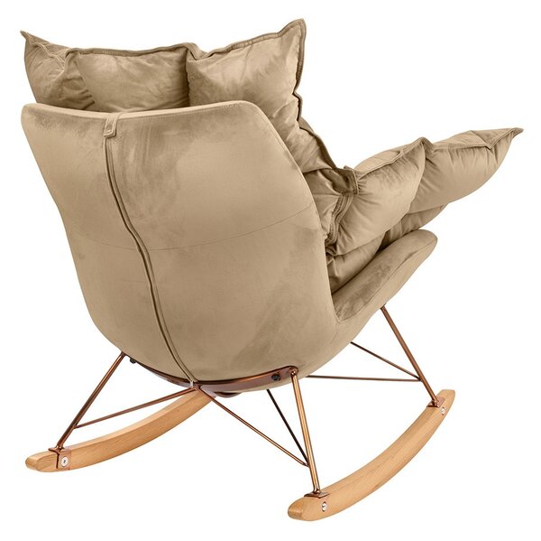 Fotel bujany SWING VELVET khaki