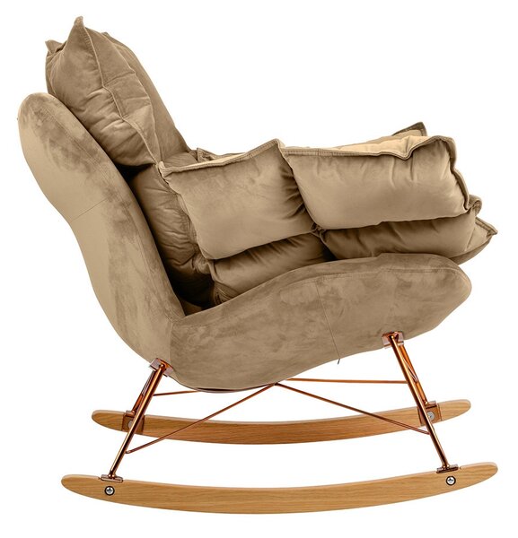 Fotel bujany SWING VELVET khaki