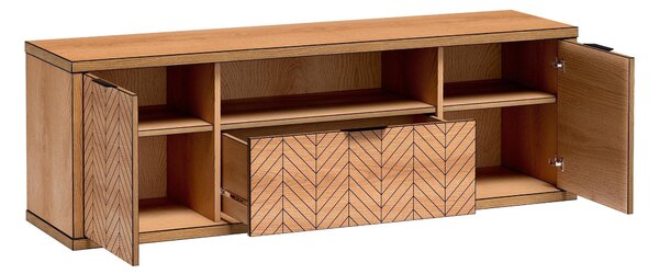 TV-állvány Lorsali 105, Laminált forgácslap, 53x159x41cm, Tölgy
