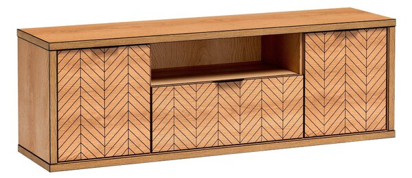 TV-állvány Lorsali 105, Laminált forgácslap, 53x159x41cm, Tölgy