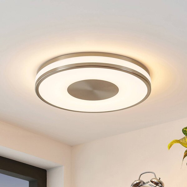 Lindby Fjella LED mennyezeti lámpa RGB-CCT színv., dimmelhető, Alu / szürke / cink, Nappali / Étkező, fém, Modern