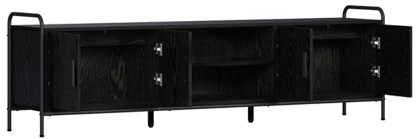 TV szekrény 167,5 x 33 x 50 cm Fekete Tölgy Szerelt Fa