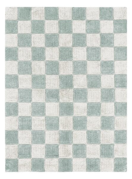 Világoskék-krémszínű mosható kézi szövésű pamut szőnyeg 120x160 cm Kitchen Tiles Blue Sage – Lorena Canals