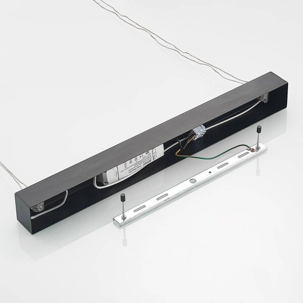 Lucande Stakato LED függő lámpa, 120 cm, 6 izzós, dimmelhető, dimmelhető, Fekete, Nappali / Étkező, fém, Modern