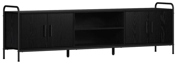 TV szekrény 167,5 x 33 x 50 cm Fekete Tölgy Szerelt Fa