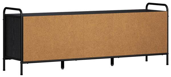 TV szekrény 133 x 33 x 50 cm Fekete Tölgy Szerelt Fa