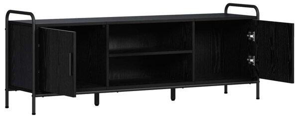 TV szekrény 133 x 33 x 50 cm Fekete Tölgy Szerelt Fa