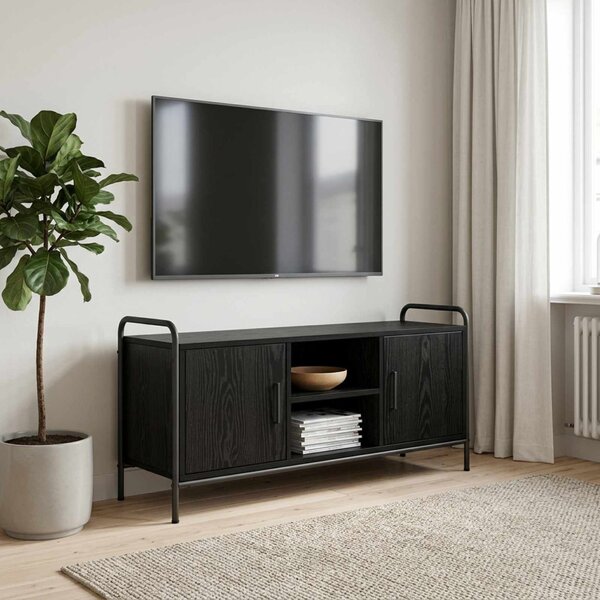 TV szekrény 99 x 33 x 50 cm Fekete Tölgy Szerelt Fa