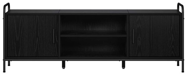 TV szekrény 133 x 33 x 50 cm Fekete Tölgy Szerelt Fa
