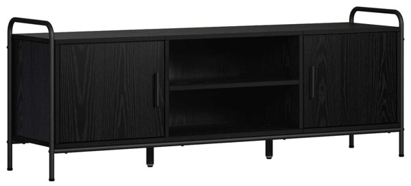 TV szekrény 133 x 33 x 50 cm Fekete Tölgy Szerelt Fa