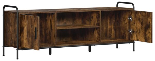 TV szekrény 133 x 33 x 50 cm Füstös Tölgy Szerelt Fa