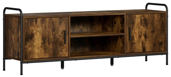 TV szekrény 133 x 33 x 50 cm Füstös Tölgy Szerelt Fa
