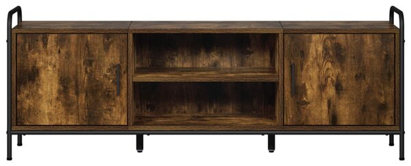 TV szekrény 133 x 33 x 50 cm Füstös Tölgy Szerelt Fa