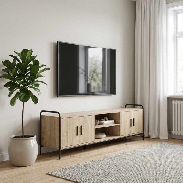 TV szekrény 167,5 x 33 x 50 cm Sonoma Tölgy Szerelt Fa