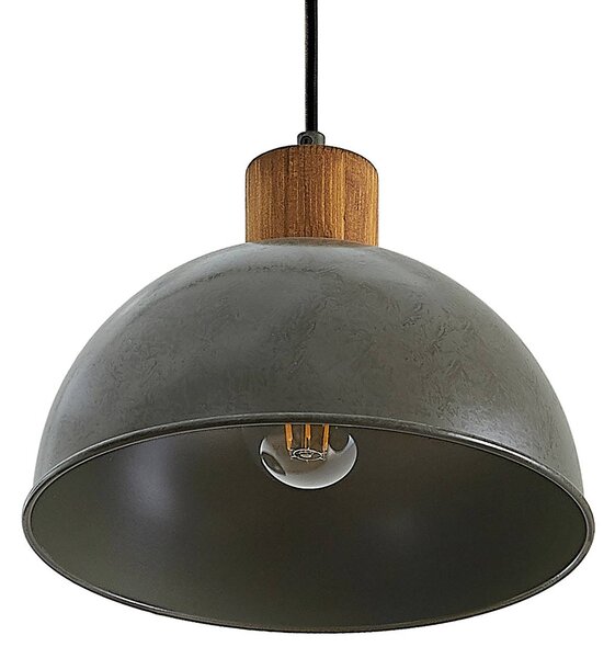 Lindby Durbis lógó lámpa, 149 cm, 5 izzós, gunmetal, fa, dimmelhető, Világos fa, Nappali / Étkező, Fa, Vintage