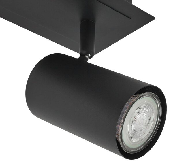 Lindby mennyezeti spotlámpa Joffrey, 80 cm, fekete, 4 lámpás, GU10, dimmelhető, Fekete, Nappali / Étkező, fém, Modern