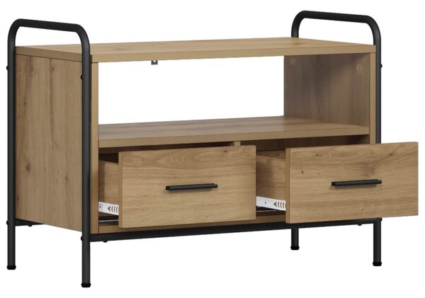 TV szekrény 67,5 x 33 x 50 cm Kézműves Tölgy Szerelt Fa