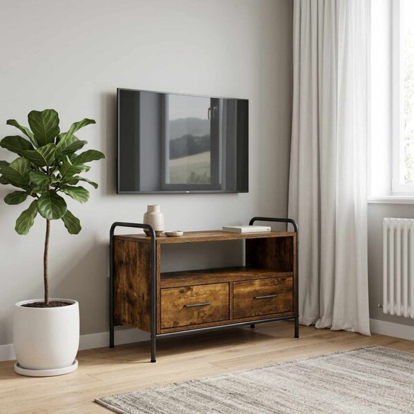TV szekrény 67,5 x 33 x 50 cm Füstös Tölgy Szerelt Fa