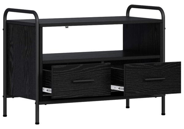 TV szekrény 67,5 x 33 x 50 cm Fekete Tölgy Szerelt Fa