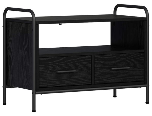 TV szekrény 67,5 x 33 x 50 cm Fekete Tölgy Szerelt Fa
