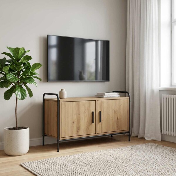 TV szekrény 79,5 x 33 x 50 cm Kézműves Tölgy Szerelt Fa