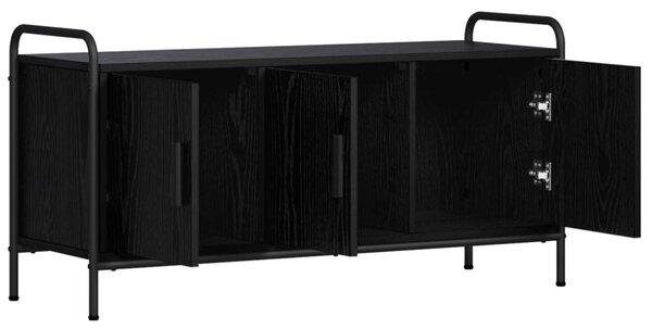 TV szekrény 79,5 x 33 x 50 cm Fekete Tölgy Szerelt Fa
