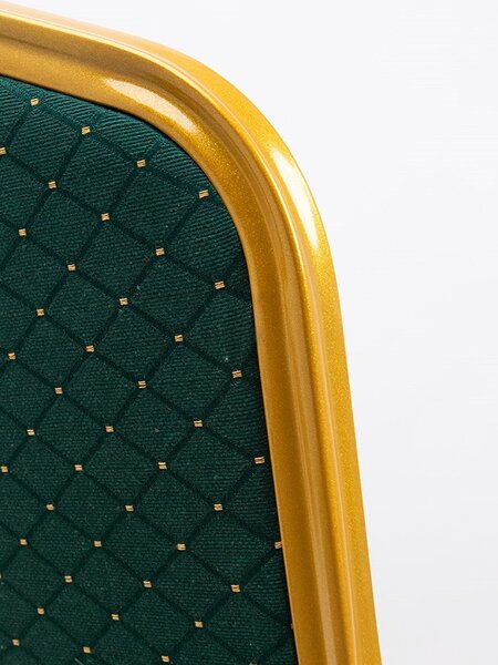 King Home HEKATE bankettszék zöld mintás kárpittal arany kerettel