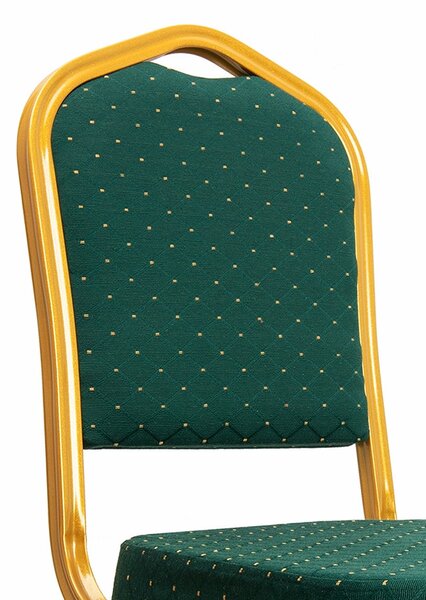 King Home HEKATE bankettszék zöld mintás kárpittal arany kerettel