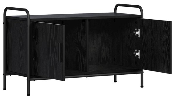 TV szekrény 79,5 x 33 x 50 cm Fekete Tölgy Szerelt Fa