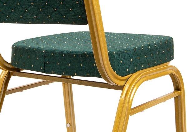 King Home HEKATE bankettszék zöld mintás kárpittal arany kerettel