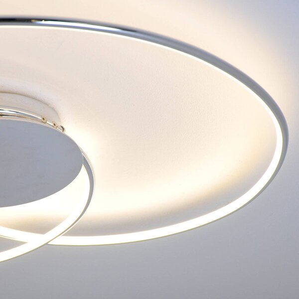 Lindby LED mennyezeti lámpa Joline, Ø 74 cm, króm színű, fém, Króm / ezüst, Nappali / Étkező, fém, Modern
