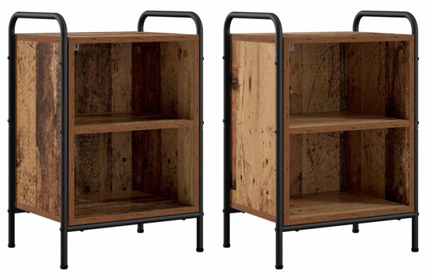 Éjjeliszekrény 2 db Antik Fa 40 x 30 x 60 cm Szerelt Fa