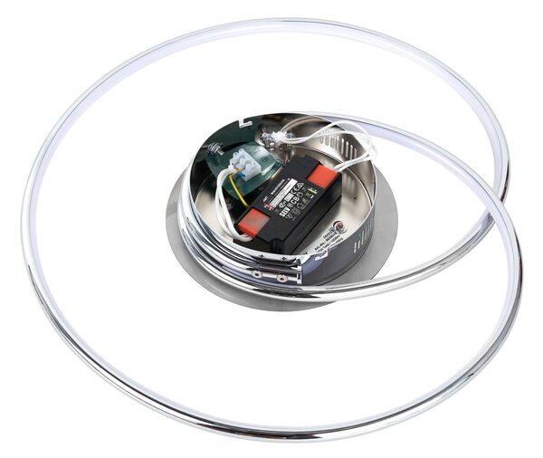 Lindby LED mennyezeti lámpa Joline, Ø 45 cm, króm színű, fém, Króm / ezüst, Nappali / Étkező, fém, Modern