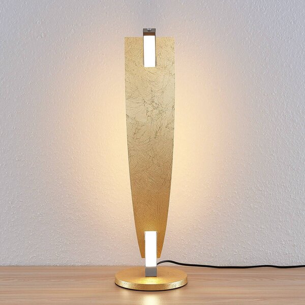 Lucande LED-es asztali lámpa Marija, arany színű, fényerőszabályzó, 62 cm, dimmelhető, Sárgaréz / arany, Nappali / Étkező, fém, Modern