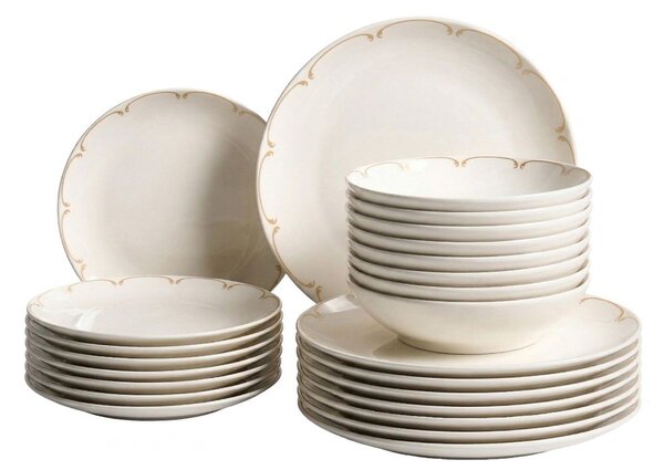 24 darabos étkészlet CHAROLI Porcelán Fehér/arany