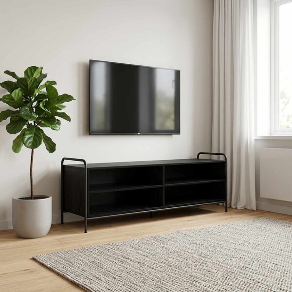 TV szekrény 140 x 39,5 x 50 cm Fekete Tölgy Szerelt Fa