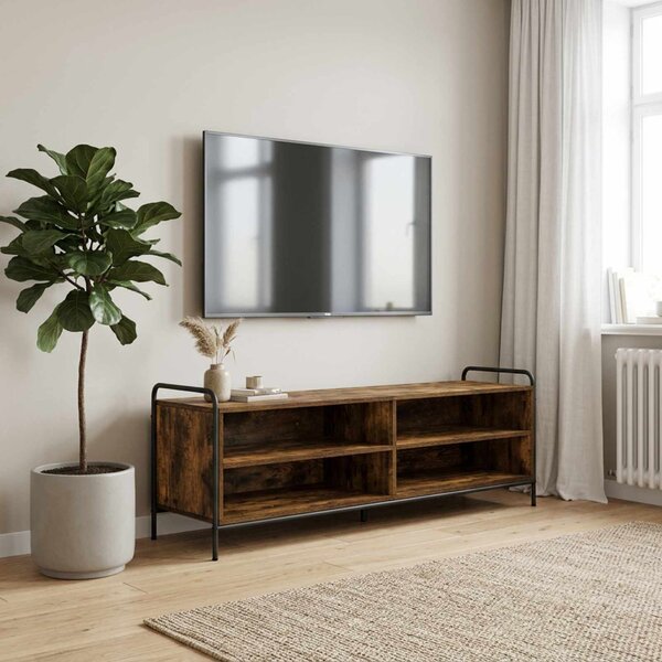 TV szekrény 140 x 39,5 x 50 cm Füstös Tölgy Szerelt Fa