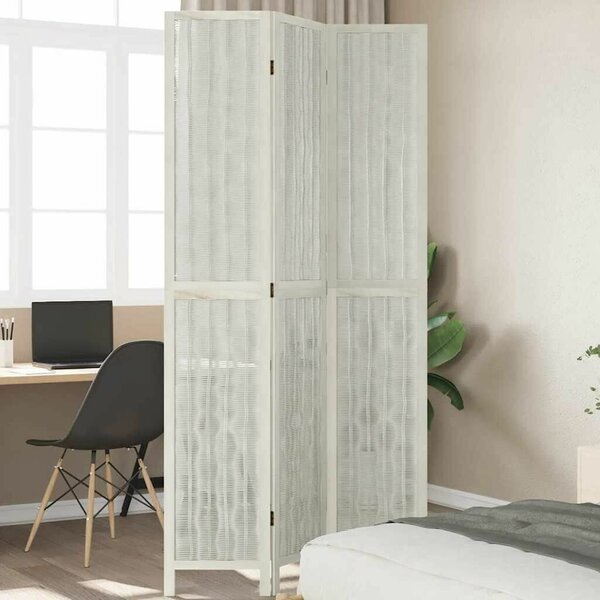 VidaXL 3 Paneles Fa Térelválasztó - 105-110 x 220 cm, Fehér