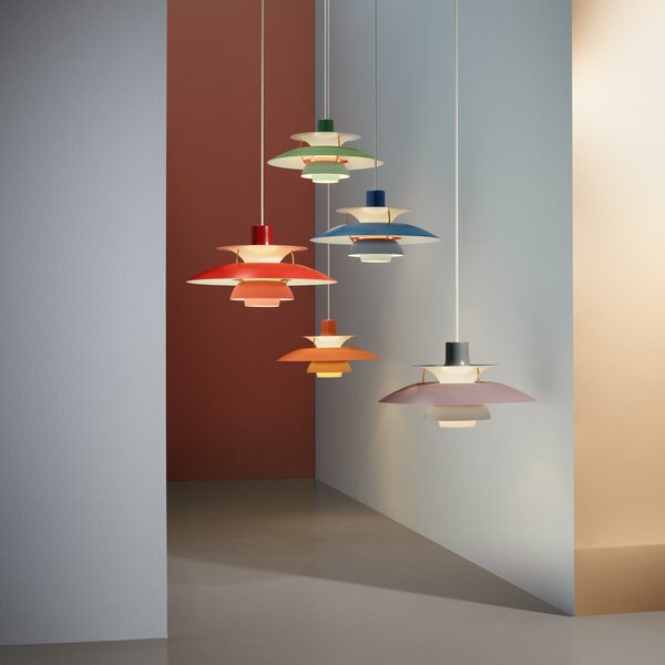 Függőlámpa Louis Poulsen, PH 5 500, dimmable, Zöld, Nappali, Fém, Dizájn