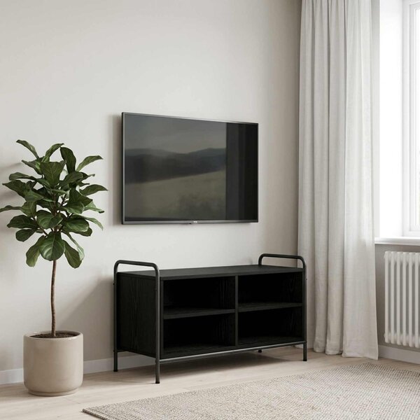 TV szekrény 140 x 39,5 x 50 cm Fekete Tölgy Szerelt Fa
