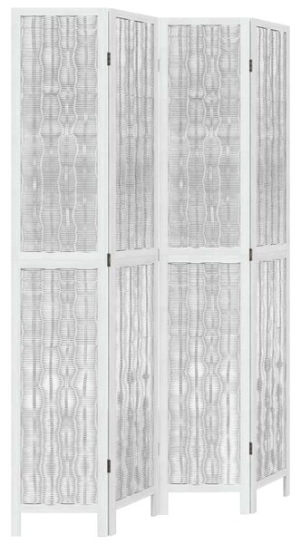 VidaXL 4 Paneles Fehér Tömörfa Térelválasztó - 140x220 cm