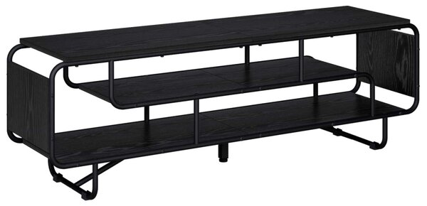 TV állvány 140 x 36 x 45 cm Fekete Tölgy Szerelt Fa