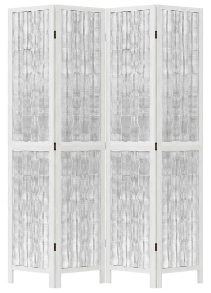 VidaXL 4 Paneles Fehér Tömörfa Térelválasztó - 140x200 cm