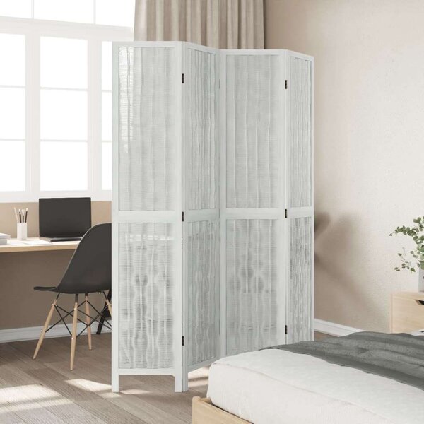 VidaXL 4 Paneles Fehér Tömörfa Térelválasztó - 140x200 cm