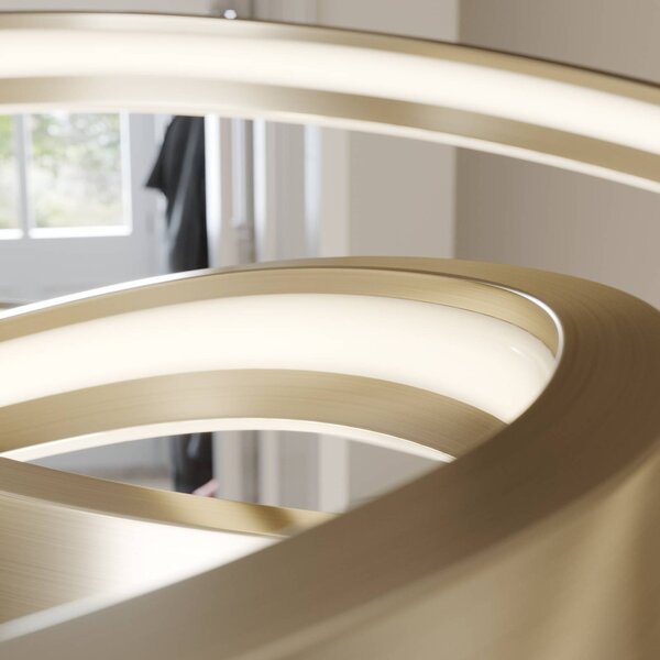 Lucande LED-es függőlámpa Gunbritt, Ø 80 cm, ezüst, fényerőszabályzóval,, dimmelhető, Alu / szürke / cink, Nappali / Étkező, Alumínium, Modern