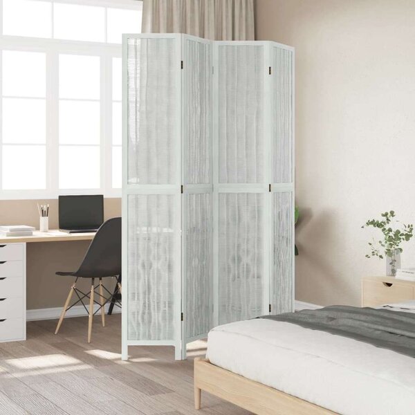 VidaXL 4 Paneles Fehér Tömörfa Térelválasztó - 140x220 cm