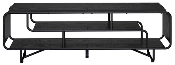 TV állvány 140 x 36 x 45 cm Fekete Tölgy Szerelt Fa