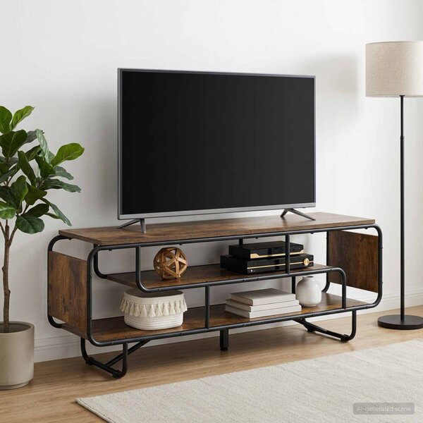 TV állvány 140 x 36 x 45 cm Füstös Tölgy Szerelt Fa