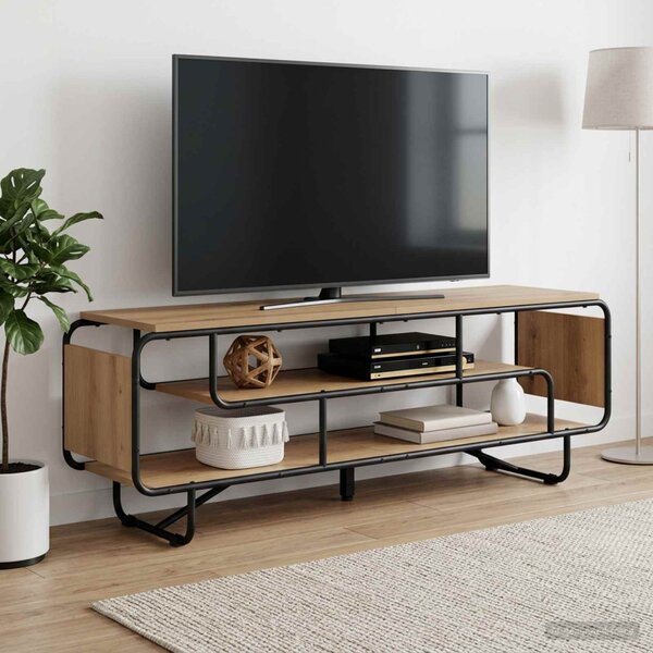 TV állvány 140 x 36 x 45 cm Kézműves Tölgy Szerelt Fa