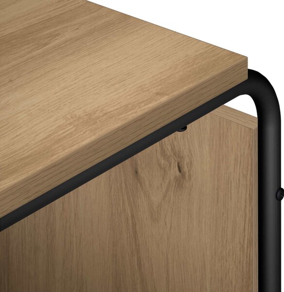 TV állvány 80 x 36 x 45 cm Kézműves Tölgy Szerelt Fa
